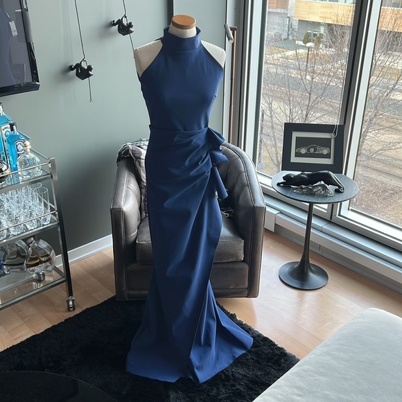 New Chiara Boni La Petite Robe Gudrum Sleeveless Mermaid Gown Rich Blue Size 12 - Picture 2 of 6